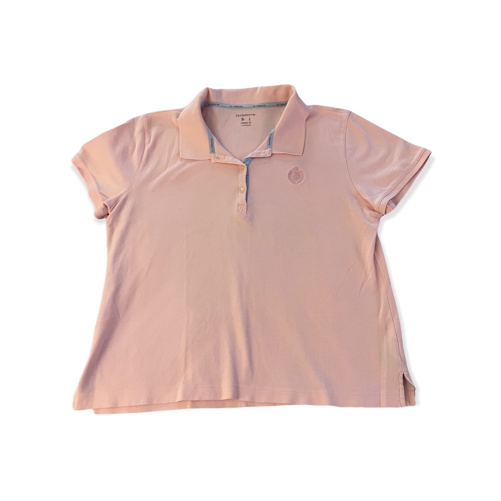 Pink Women’s Liz Claiborne classic fit polo style short sleeve